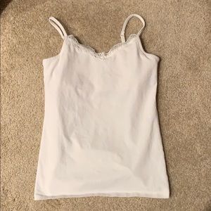 White cami with lace detail